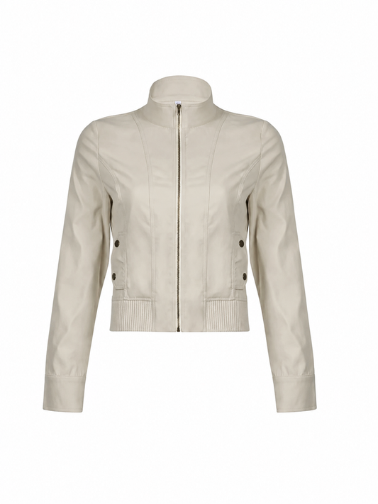 Fitted High-Neck Zip Jacket