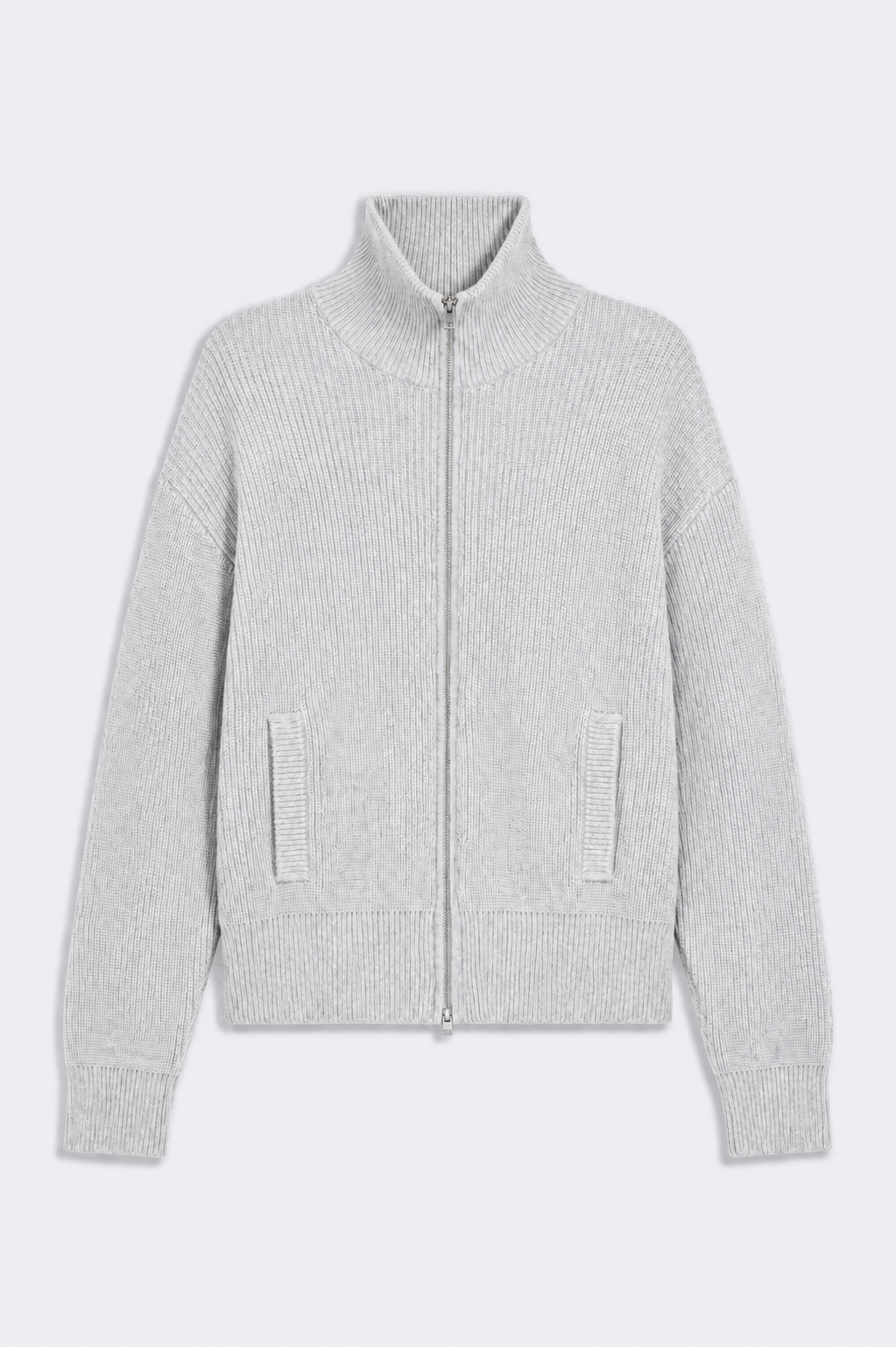 Light Grey Knitted Double Zip