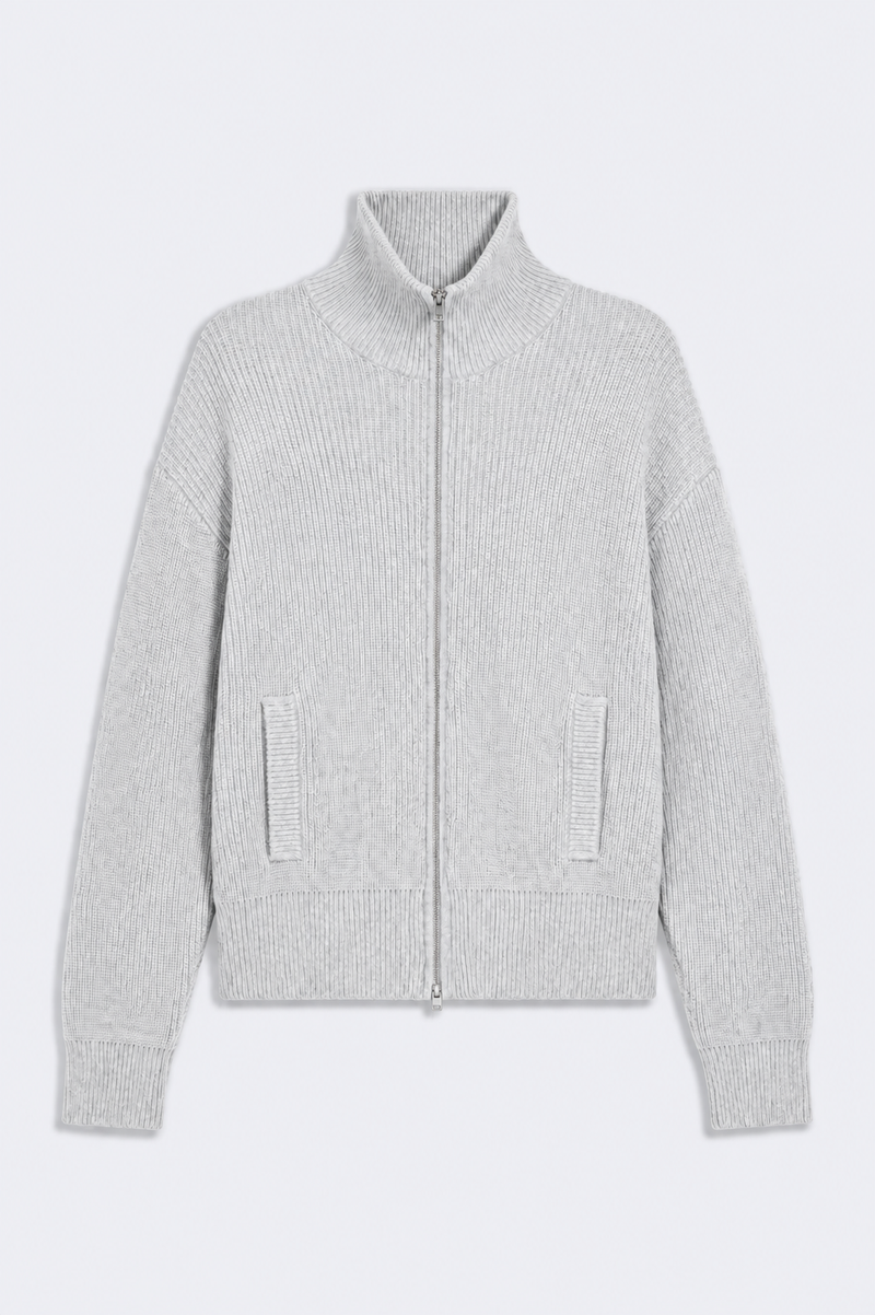 Light Grey Knitted Double Zip