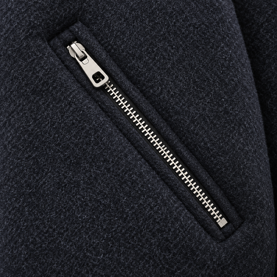 Atelier Wool Zip Jacket — Navy