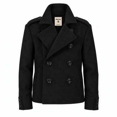 Black Military Caban Jacket