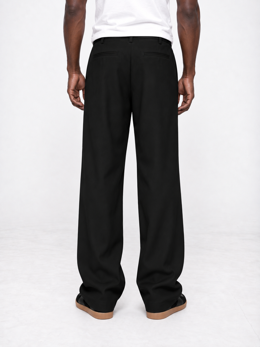 Black Pleated Trousers