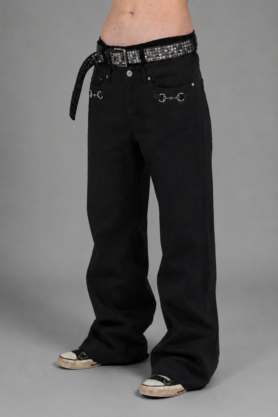 Noireve - Buckle Black Jeans