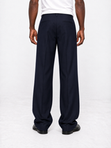 Navy Pleated Trousers