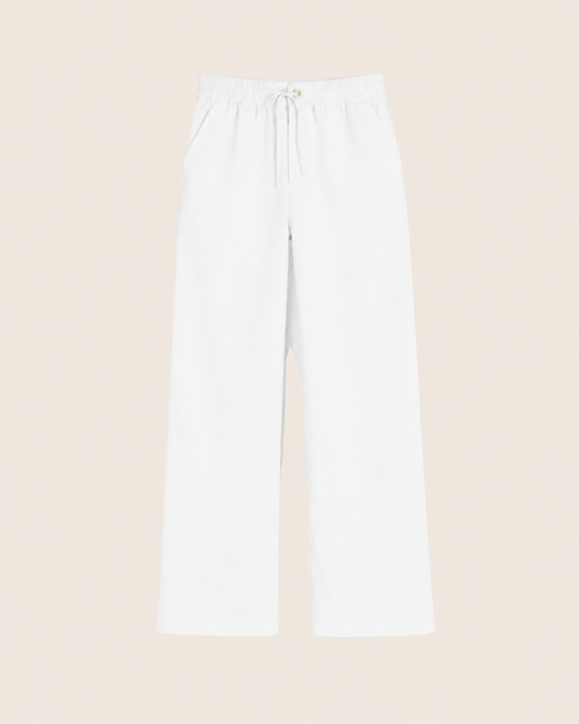 Noirève White Linen Trousers