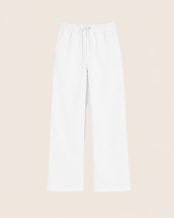 Noirève White Linen Trousers