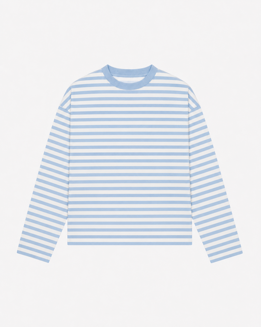Blue Boxy Striped Longsleeve