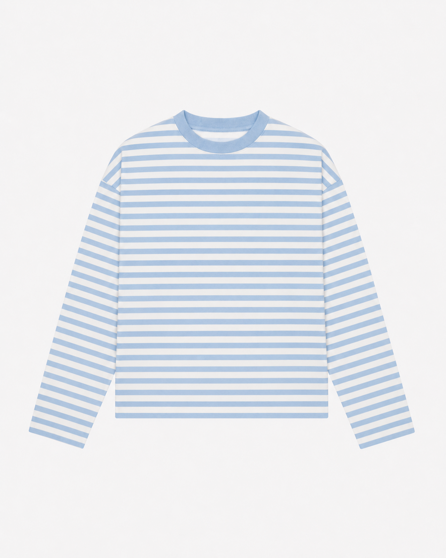 Blue Boxy Striped Longsleeve