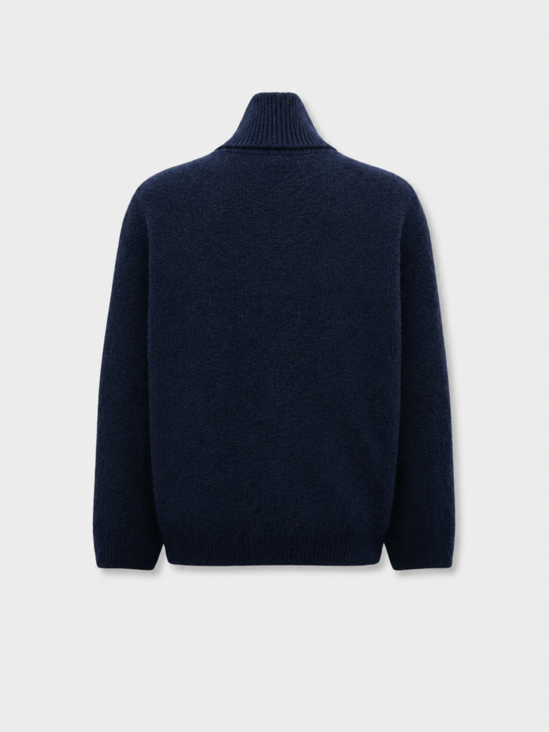 Navy Blue - Mohair Knit Zip-up