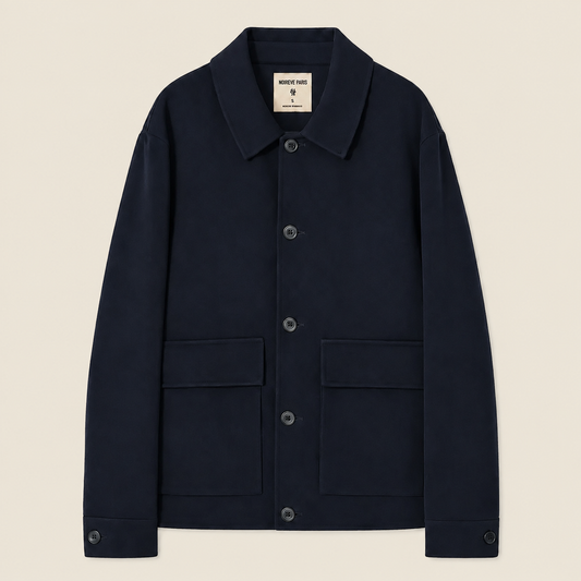 Noireve - Navy Blue Wool Overshirt V2
