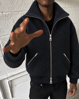 Atelier Wool Zip Jacket — Navy