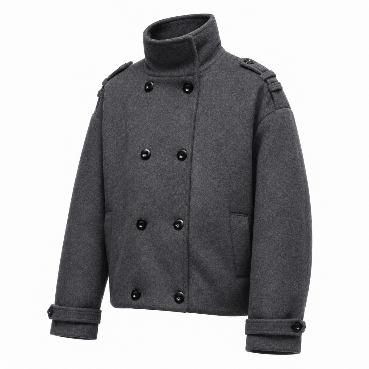 Boxy Double-Breasted Wool Jacket