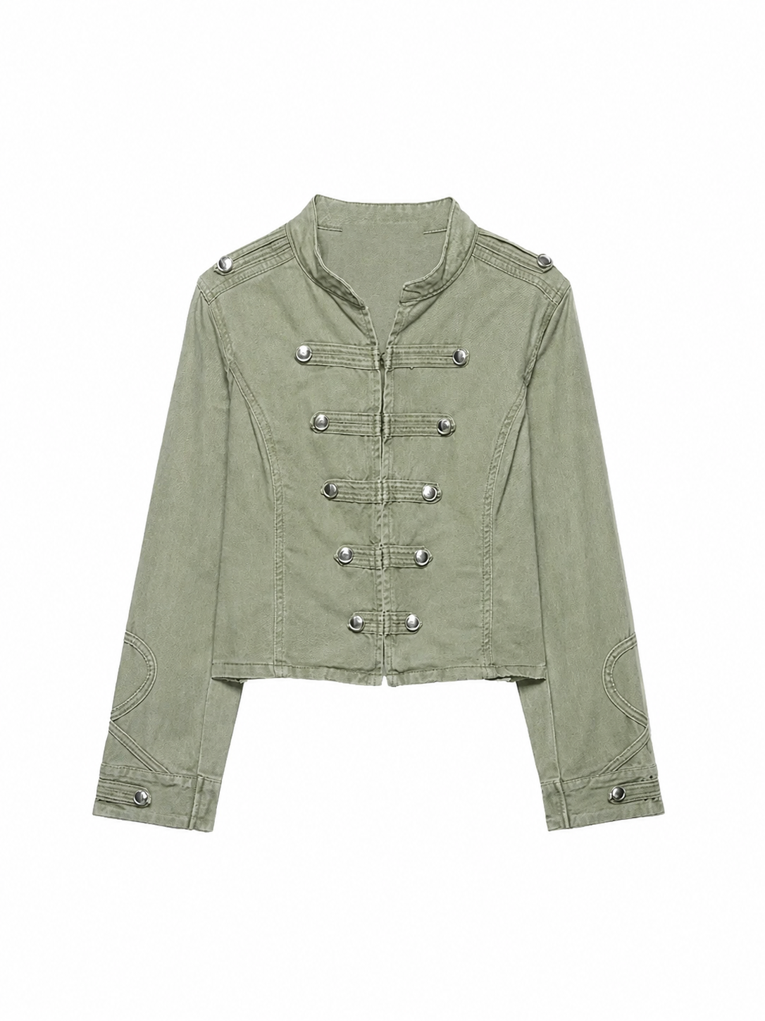 Washed Denim Military Jacket