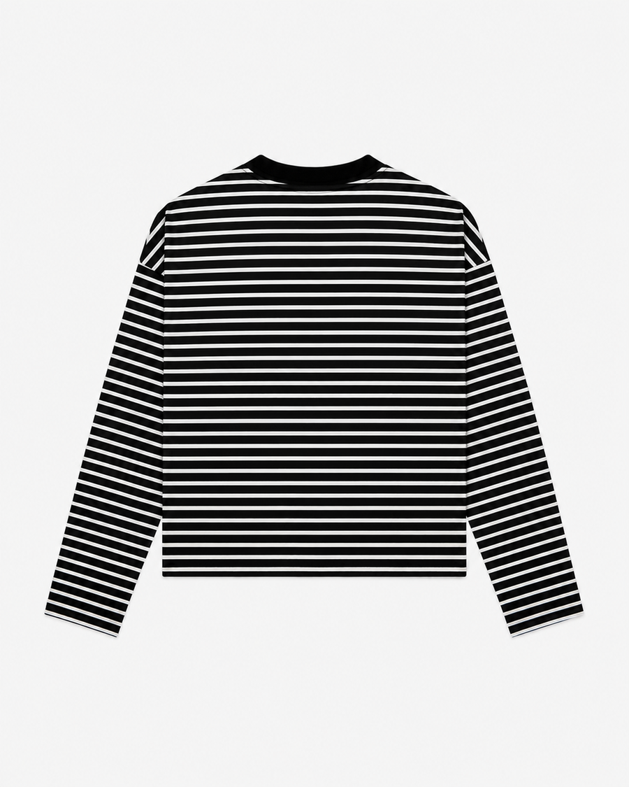 Black Boxy Striped Longsleeve