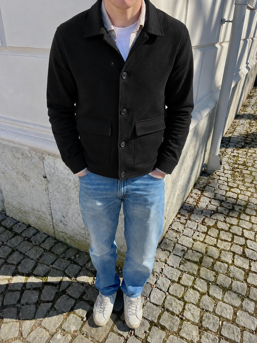 Noireve - Black Wool Overshirt V2