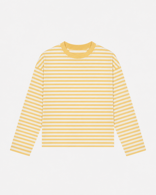 Yellow Boxy Striped Longsleeve