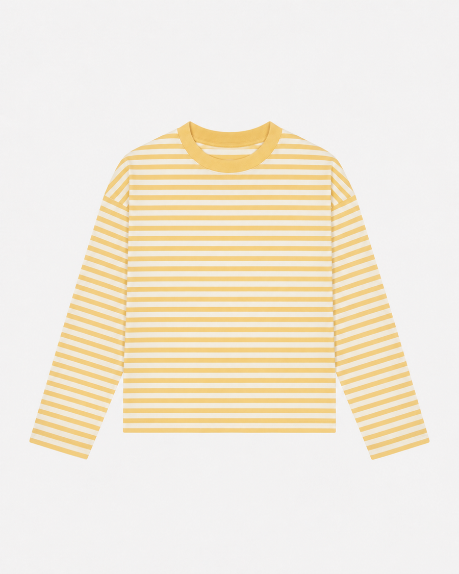 Yellow Boxy Striped Longsleeve