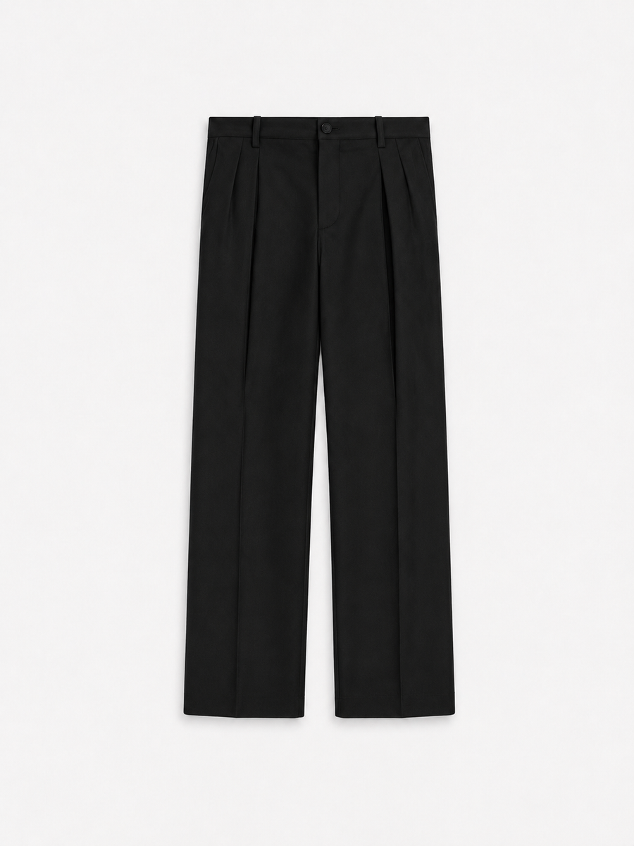 Black Pleated Trousers