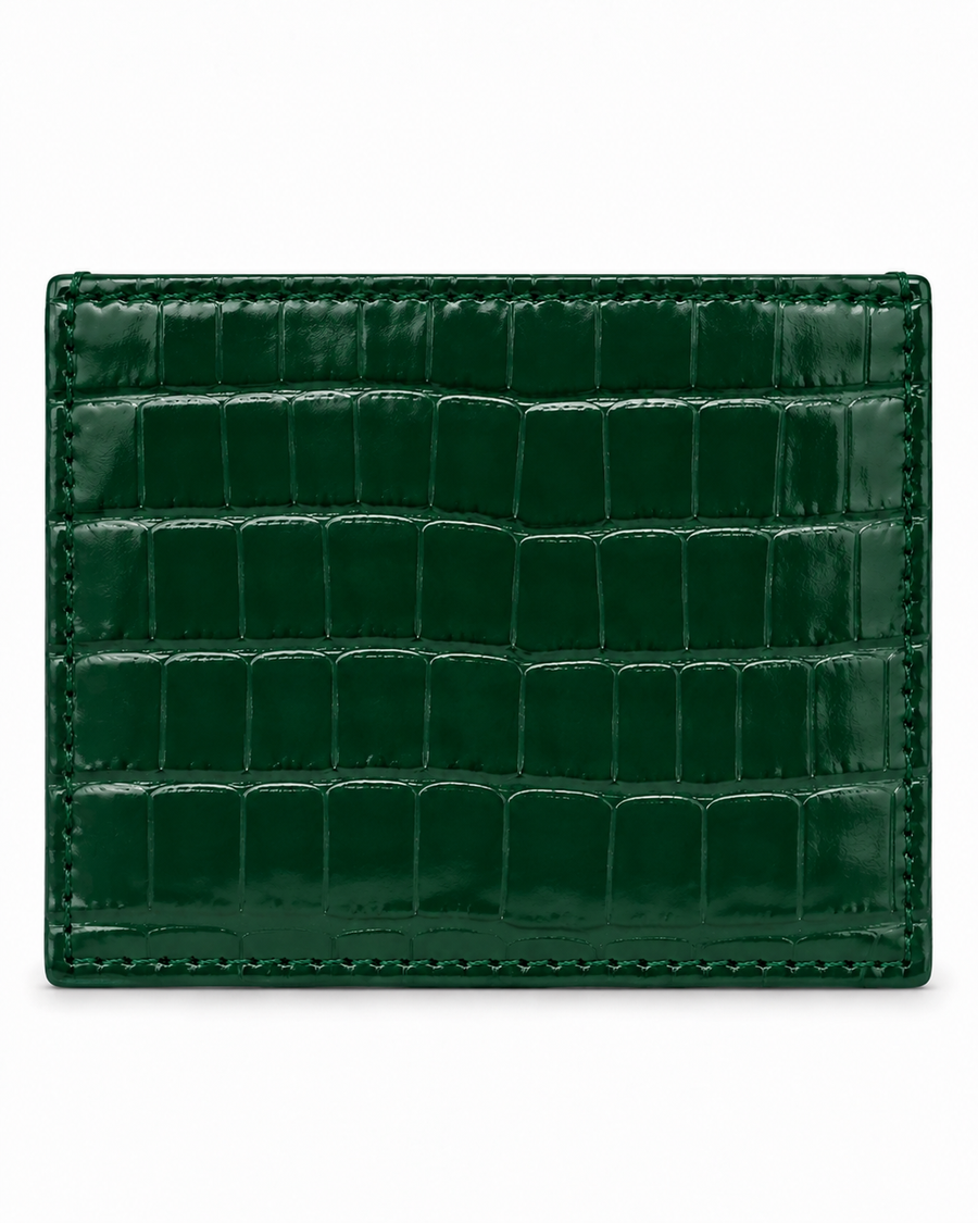 Crocodile Leather Cardholder - Green