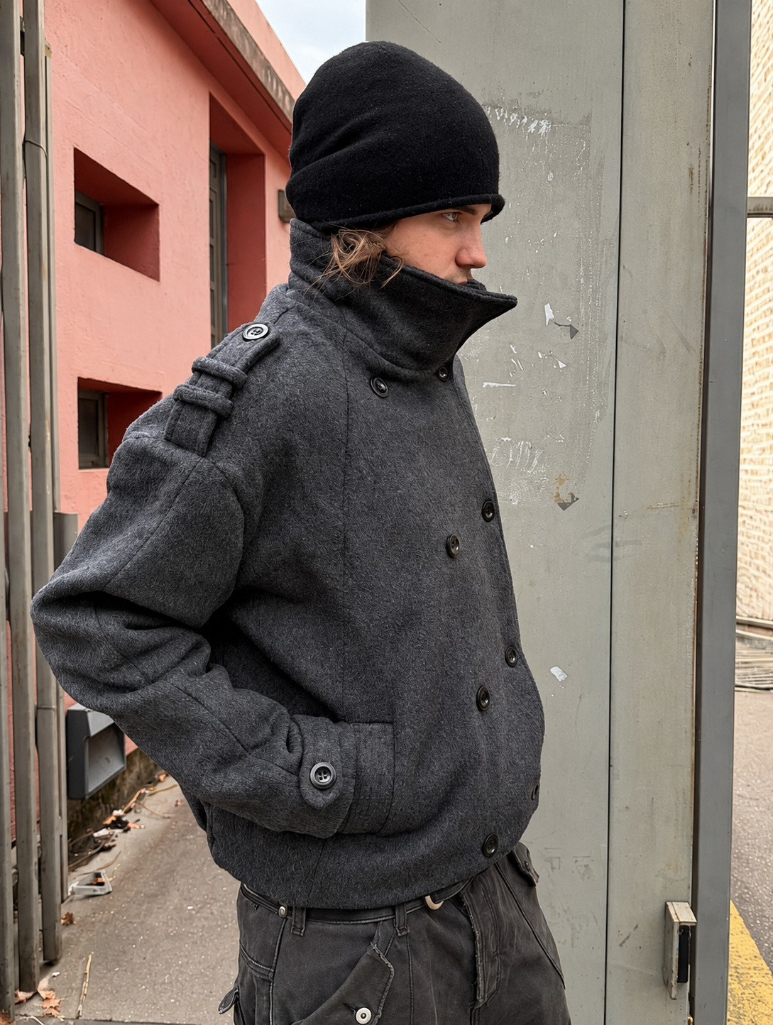 Boxy Double-Breasted Wool Jacket