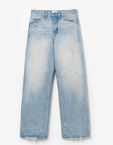 Distressed Light Blue Washed Jeans