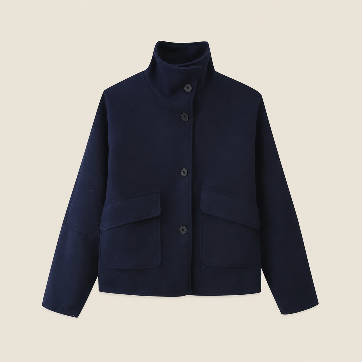 Wool Funnel Neck Coat