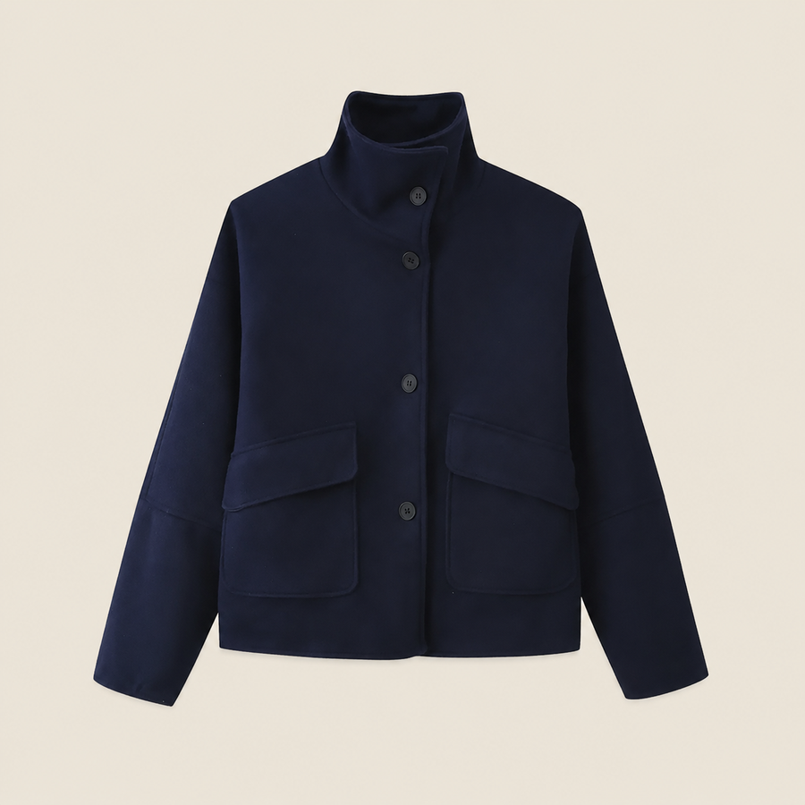 Wool Funnel Neck Coat