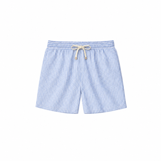 Striped Linen Blue Shorts