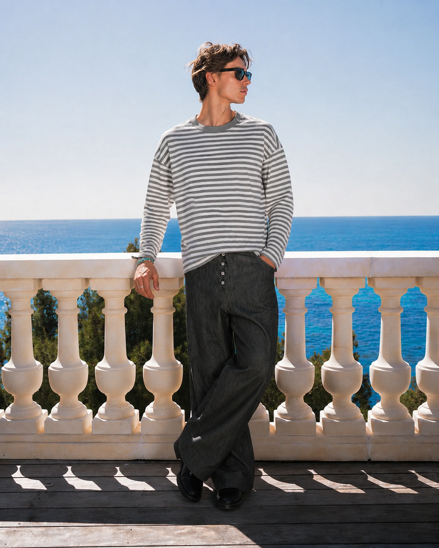 Grey/White Striped Longsleeve