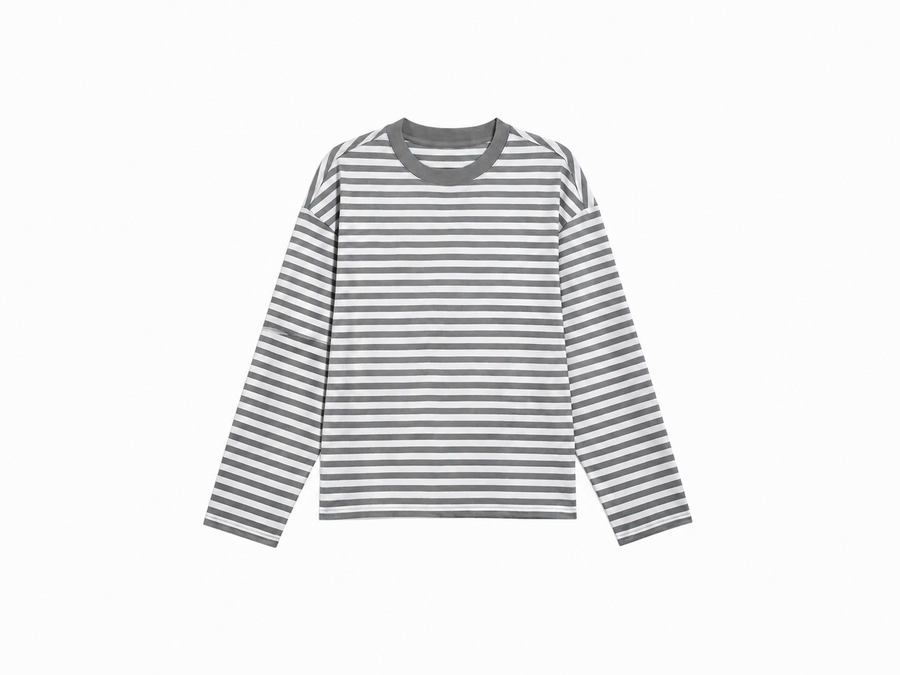 Grey/White Striped Longsleeve