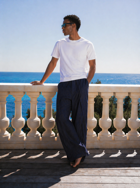 Striped Pleated Pants