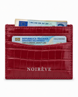 Crocodile Leather Cardholder - Red