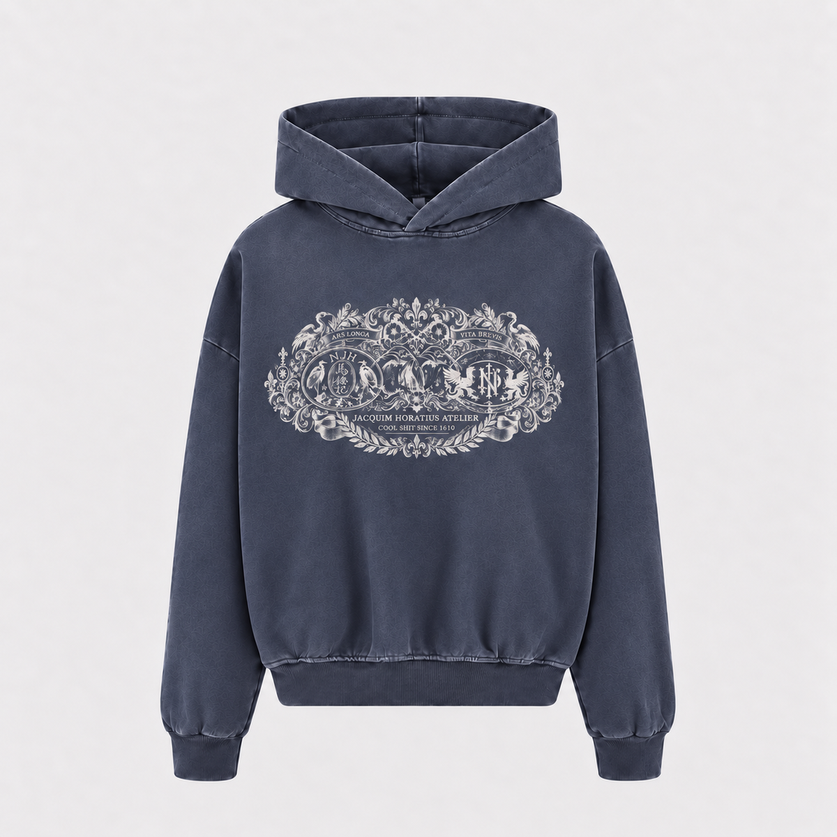 Sunfaded Horatius Crest Hoodie - Navy