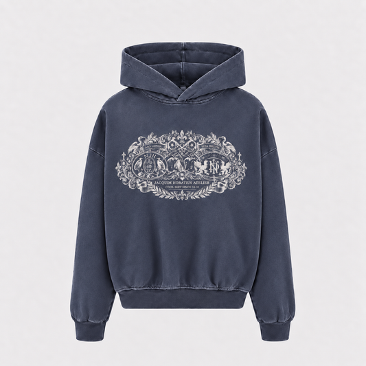 Sunfaded Horatius Crest Hoodie - Navy