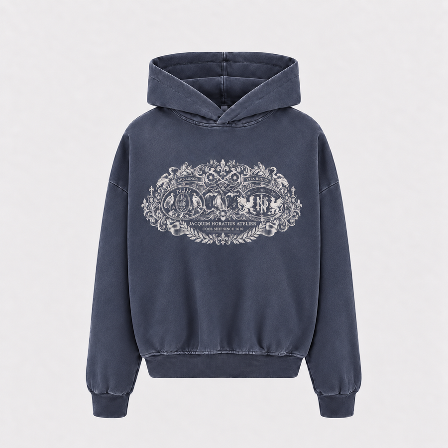 Sunfaded Horatius Crest Hoodie - Navy