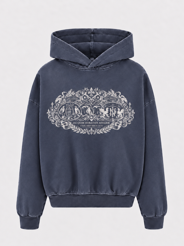 Sunfaded Horatius Crest Hoodie - Navy