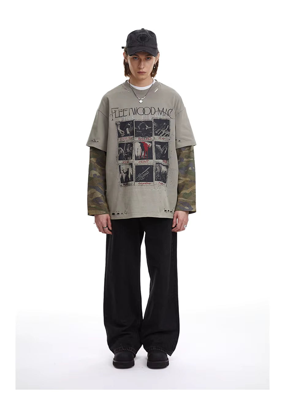 Noireve Double Layered Camo Longsleeve