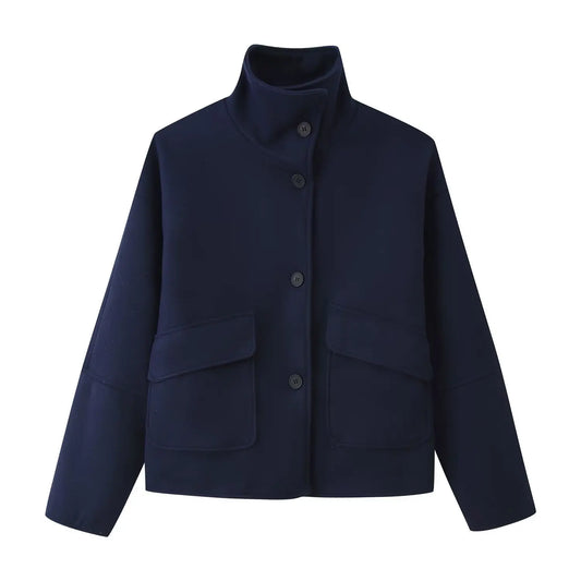 Wool Funnel Neck Coat