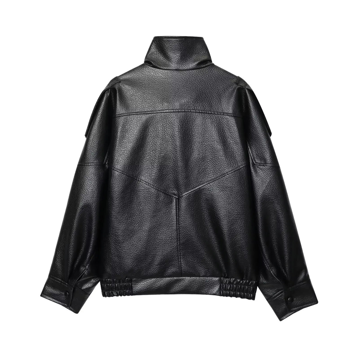 Noireve - Leather Collar Jacket