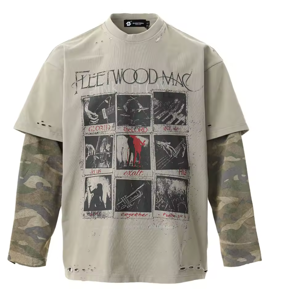 Noireve Double Layered Camo Longsleeve