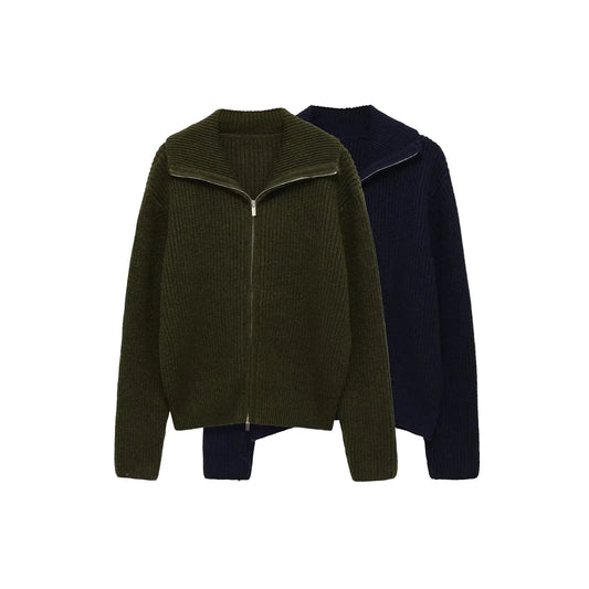 Zip Collar Knit Sweater