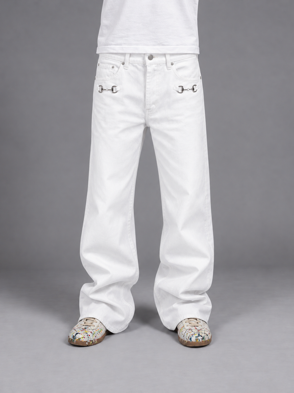 Noireve - Buckle White Jeans
