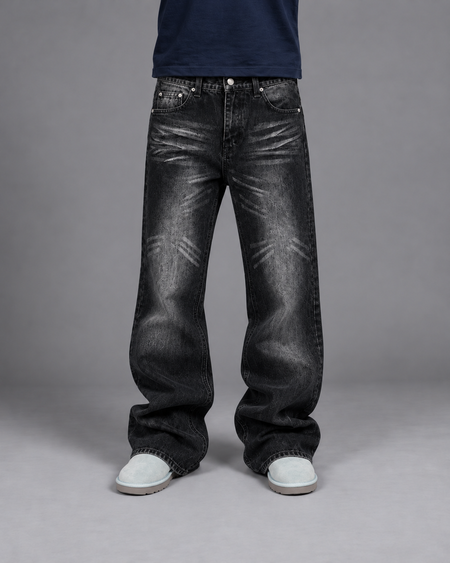 Heavy Wash Black Jeans