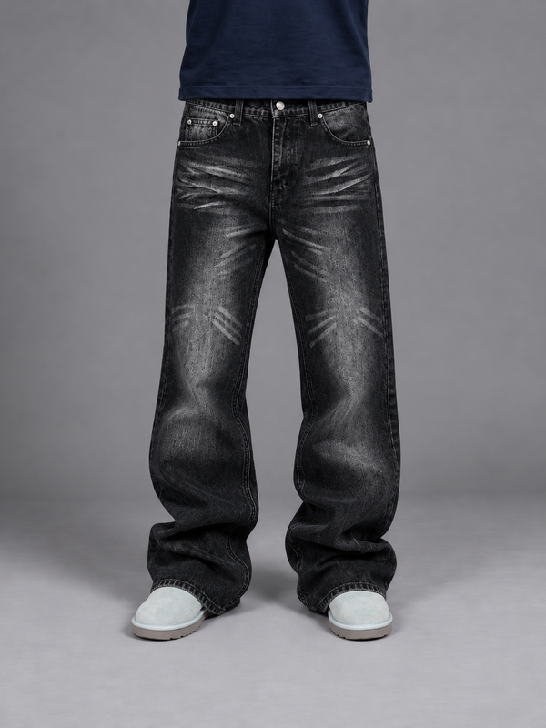 Heavy Wash Black Jeans