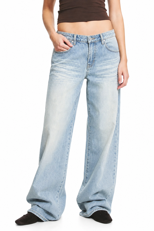 Straight Baggy Denim Trousers – Blue Jeans