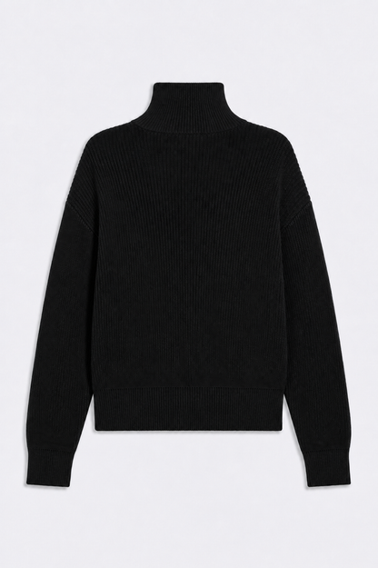 Black Knitted Double Zip