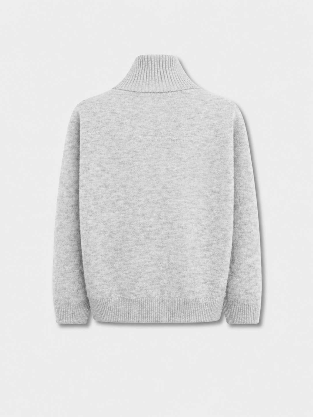 Light Grey - Mohair Knit Zip-up