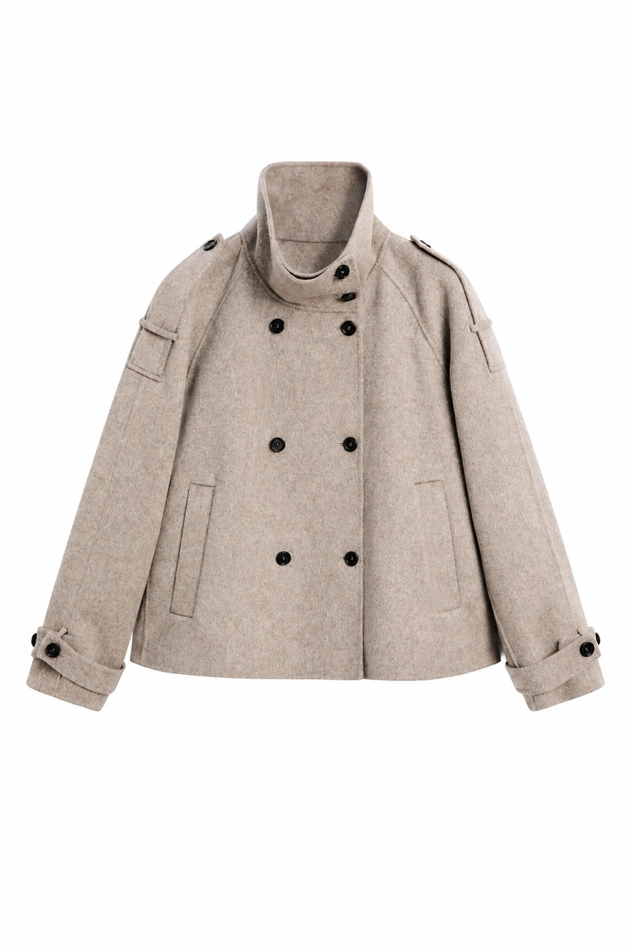 Cropped Trench Coat - Grey