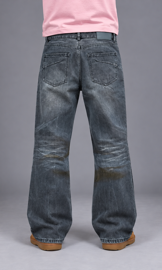 Stone Wash Bootcut Jeans