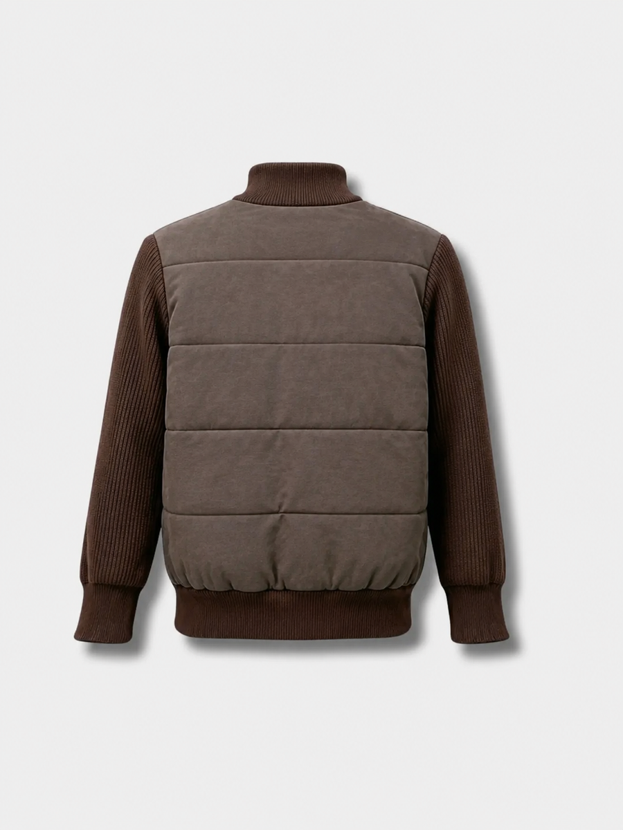Padded Knit Jacket – Mocha Brown
